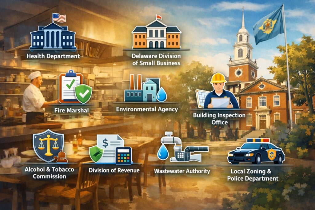 Agencies Involved in the Restaurant Permit Renewal Process in Delaware