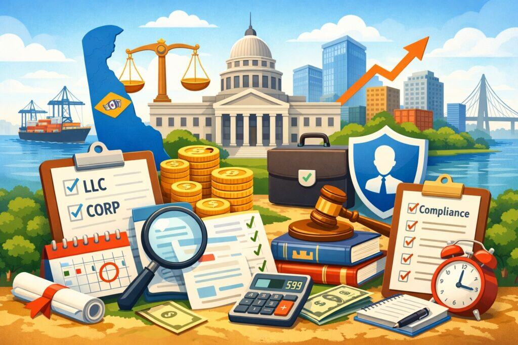 Delaware Business Formation Costs (LLC/Corporation Fees + Registered Agent + Compliance)
