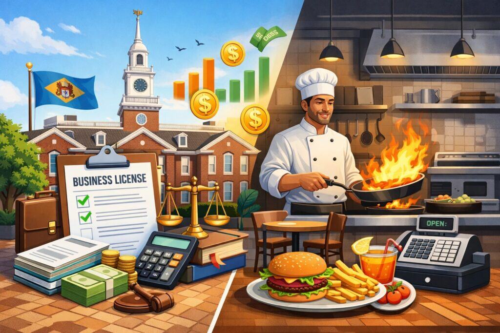 Delaware Business License Costs (State License + Restaurant Retailer Classification)
