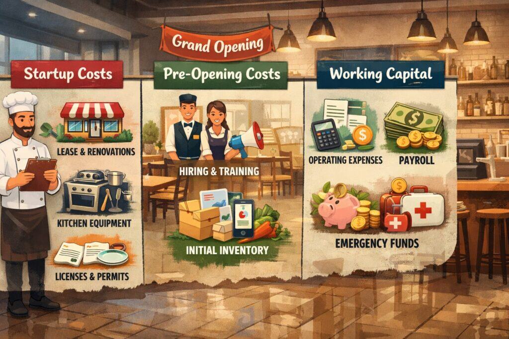 What “Cost to Open a Restaurant in Delaware” Really Includes (Startup vs. Pre-Opening vs. Working Capital)